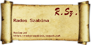 Rados Szabina névjegykártya